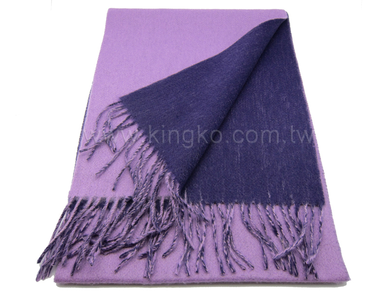 純羊毛保暖圍巾-紫色系